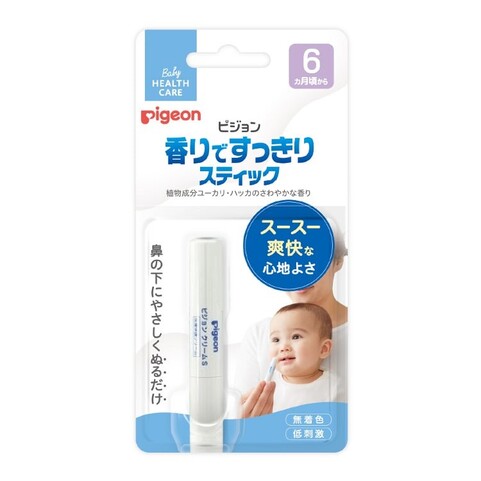 Карандаш от заложенности носа для облегчения дыхания у детей с маслом эвкалипта и перечной мяты с 6 месяцев PIGEON 20 г